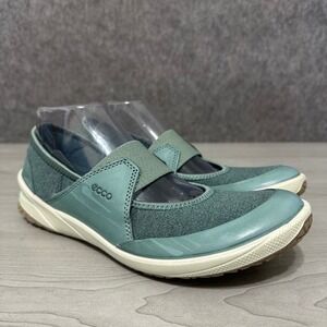 Ecco Biom Life Mary Jane Sneakers Womens 9 Teal Slip On Walking Shoes